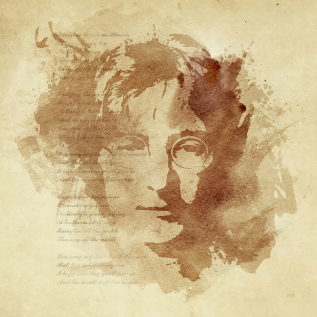 John Lennon Canvas Art Print by LJA Canvas Art